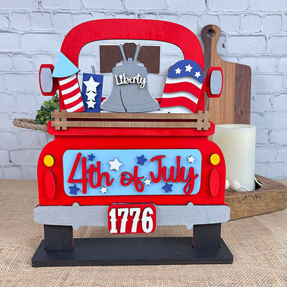 Painted 4th of July Interchangeable insert for on a Red Interchangeable Antique Truck