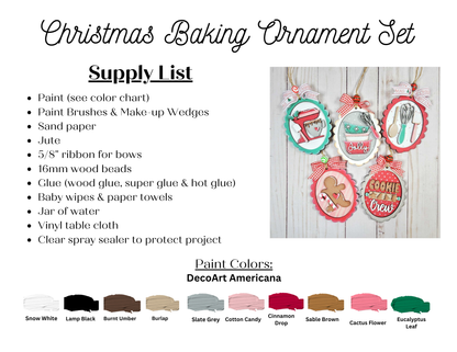 Christmas Baking Ornaments - DIY craft kit - choice of 5