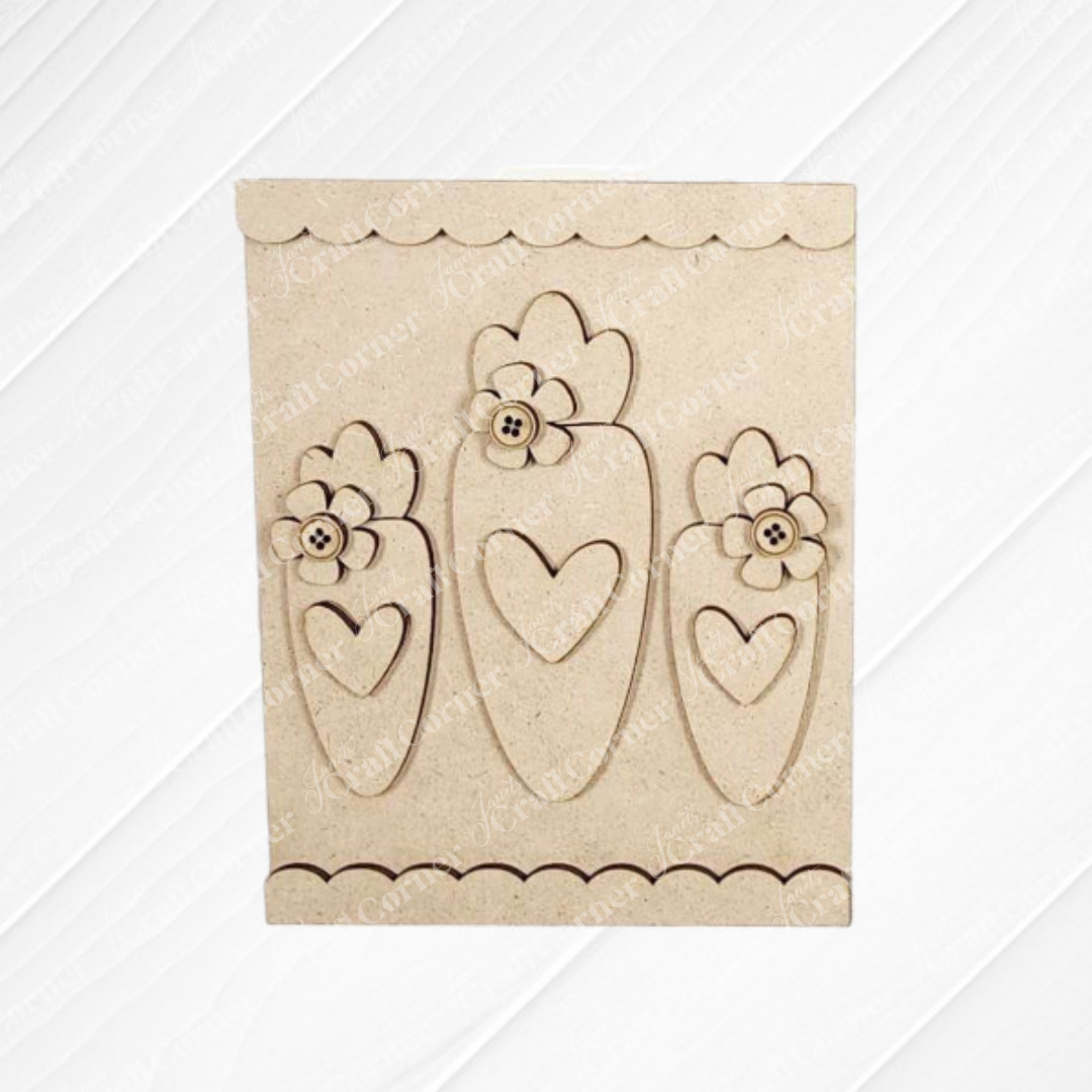 Add charm to your home with Janet's Craft Corner Easter Switchable Farmhouse Signs—a Spring DIY Craft Kit featuring three carrot, heart, and button flower designs. Choose from 3 styles to enhance your Easter décor or farmhouse display.