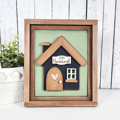 Family-Home Switchable Farmhouse Signs - DIY home decor craft kit - Set of 1