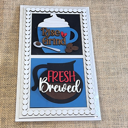 Bead Trim Swappable Squares Frame with Inserts - Painted