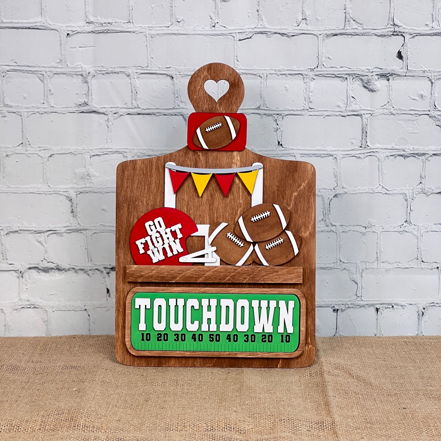 Football Interchangeable Insert - DIY seasonal home decor craft kit - 1 set of 3 pieces