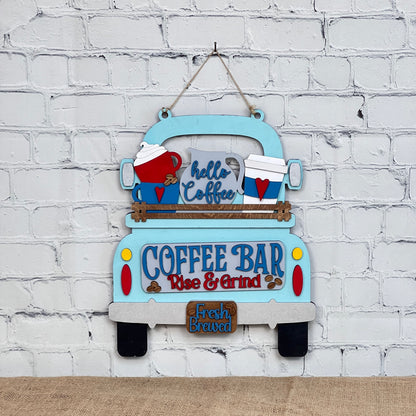 Coffee Bar Interchangeable Insert - DIY seasonal home decor craft kit - 1 set of 3 pieces