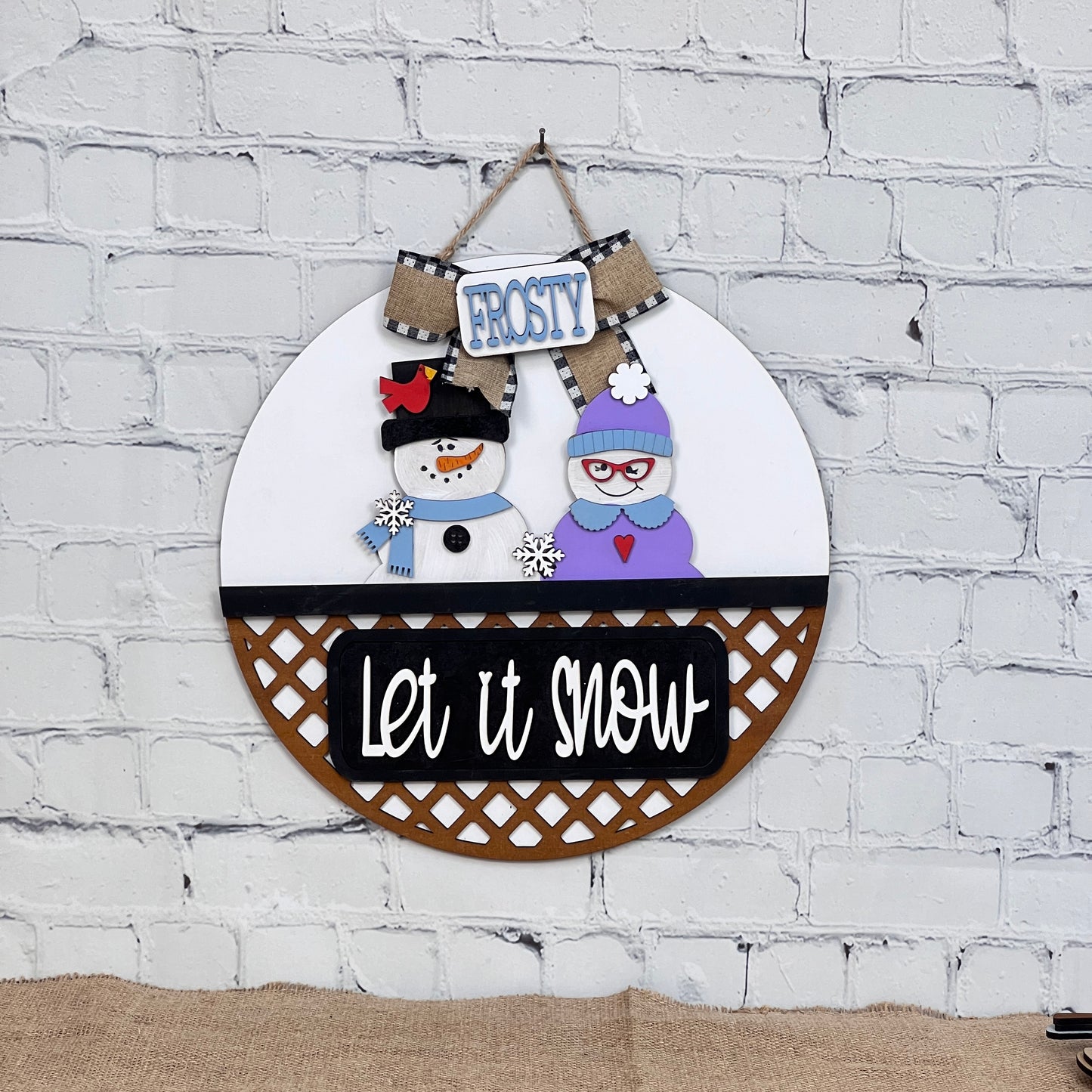 Let It Snow Interchangeable Insert - DIY seasonal home decor craft kit - 1 set of 3 pieces