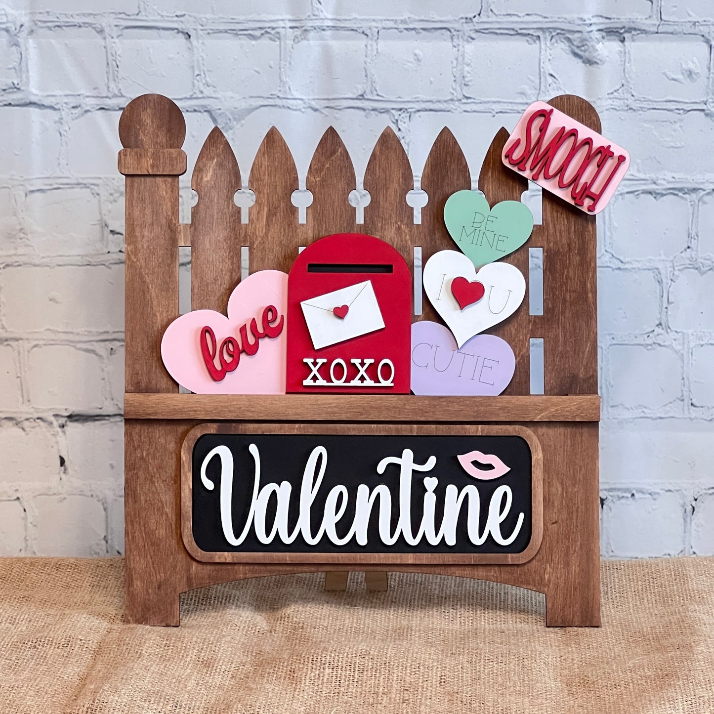 Valentine Mailbox Interchangeable Insert - DIY seasonal home decor craft kit - 1 set of 3 pieces