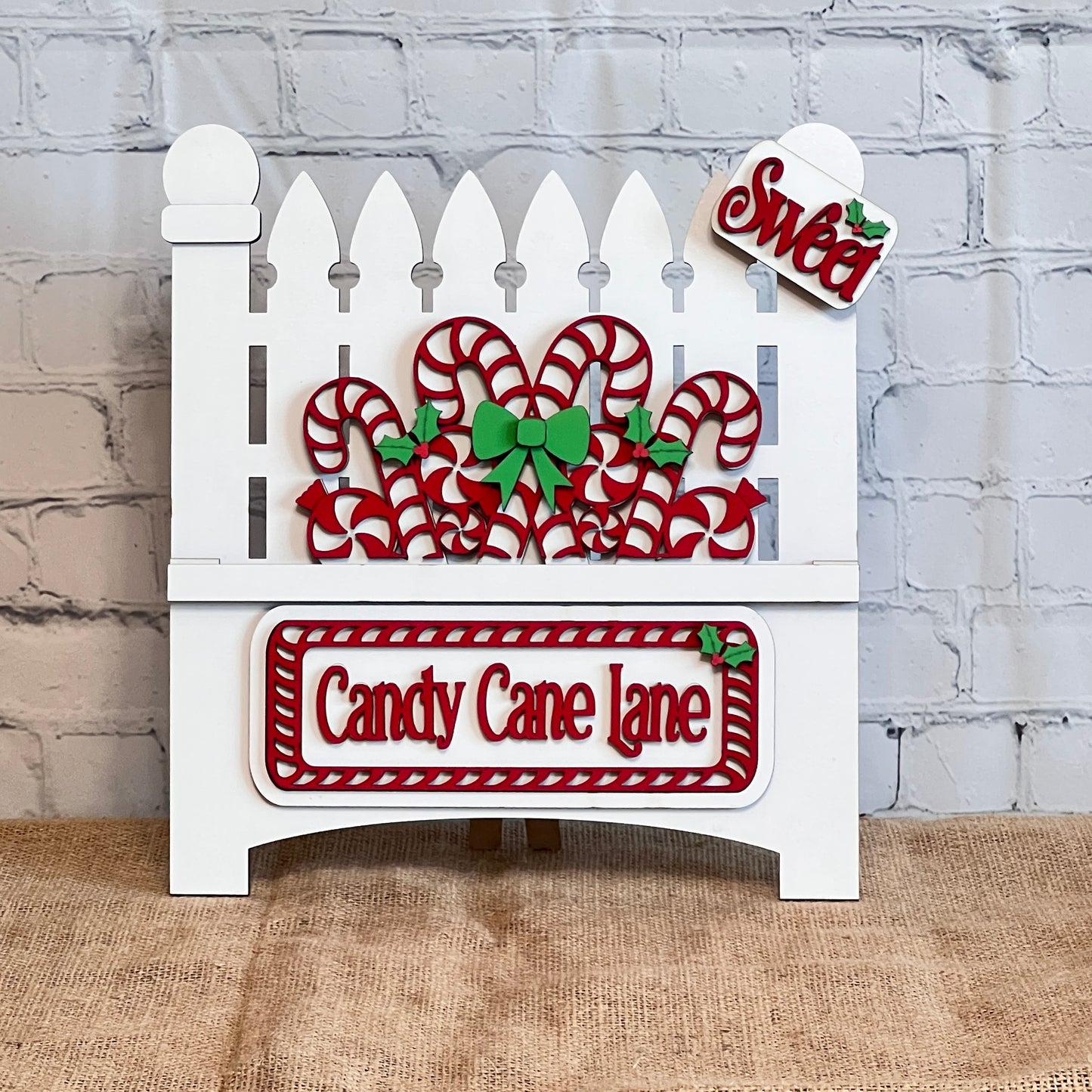 Candy Cane Lane Interchangeable Insert - DIY seasonal home decor craft kit - 1 set of 3 pieces