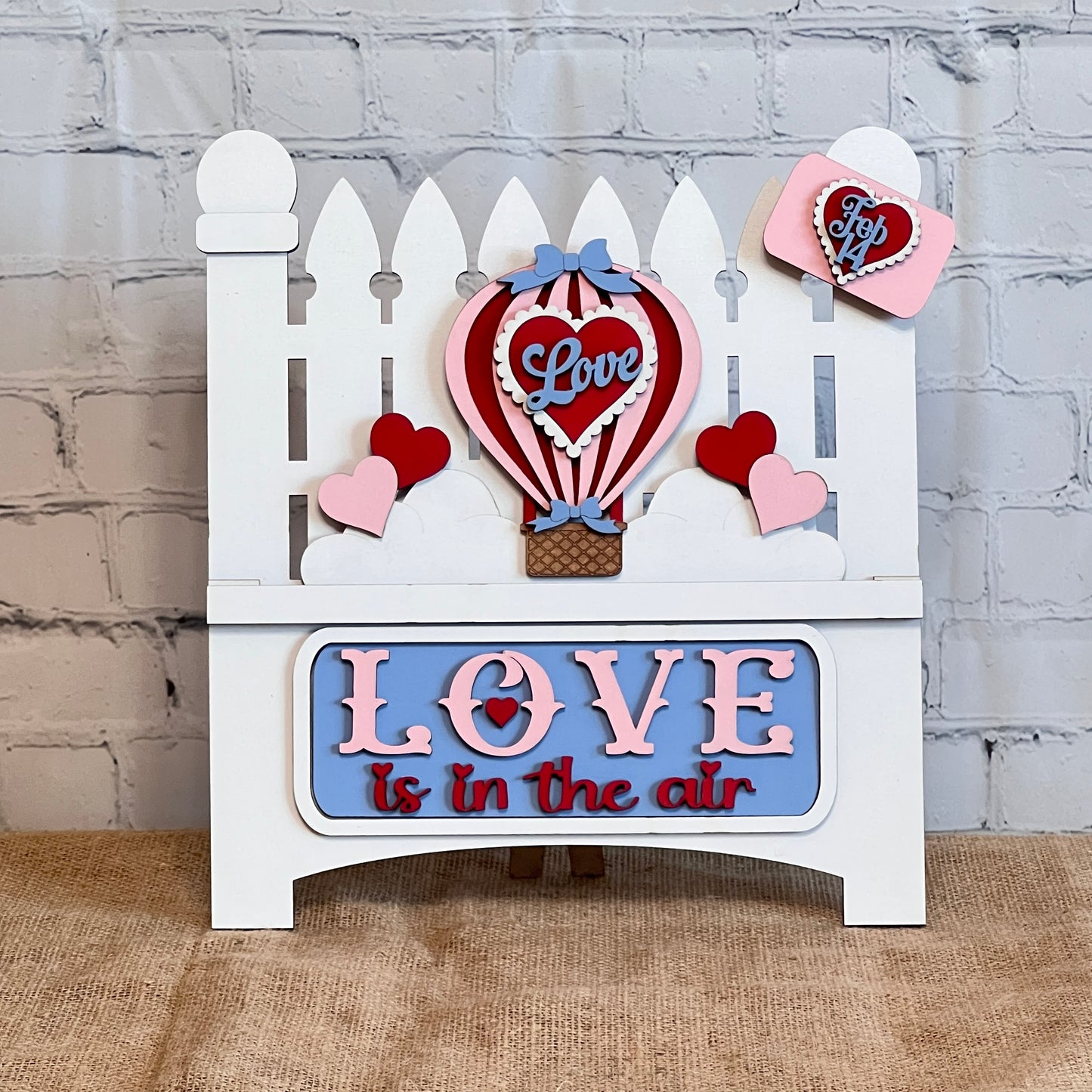 Love is in the Air Interchangeable Insert - DIY seasonal home decor craft kit - 1 set of 3 pieces