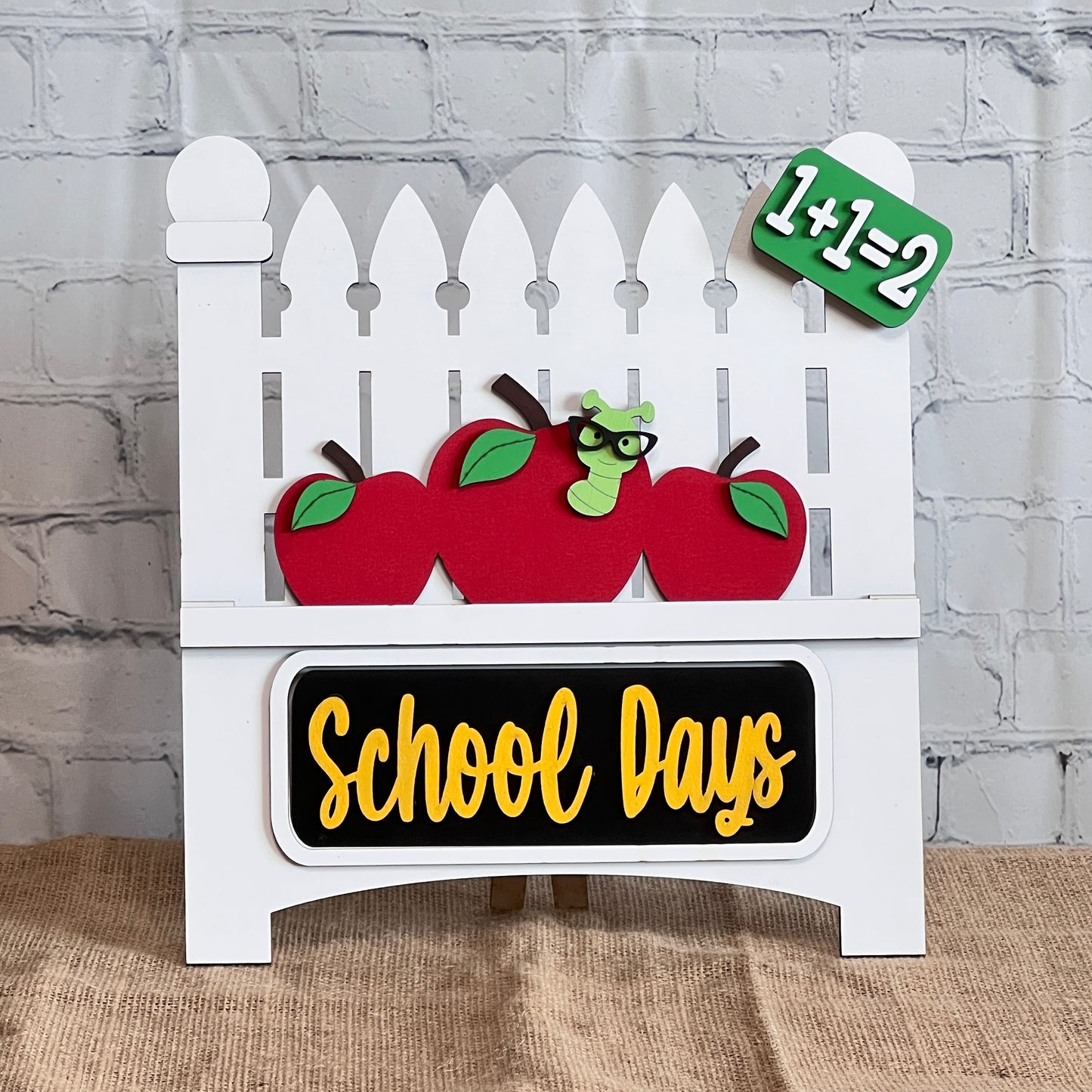 School Days Interchangeable Insert - DIY seasonal home decor craft kit - 1 set of 3 pieces