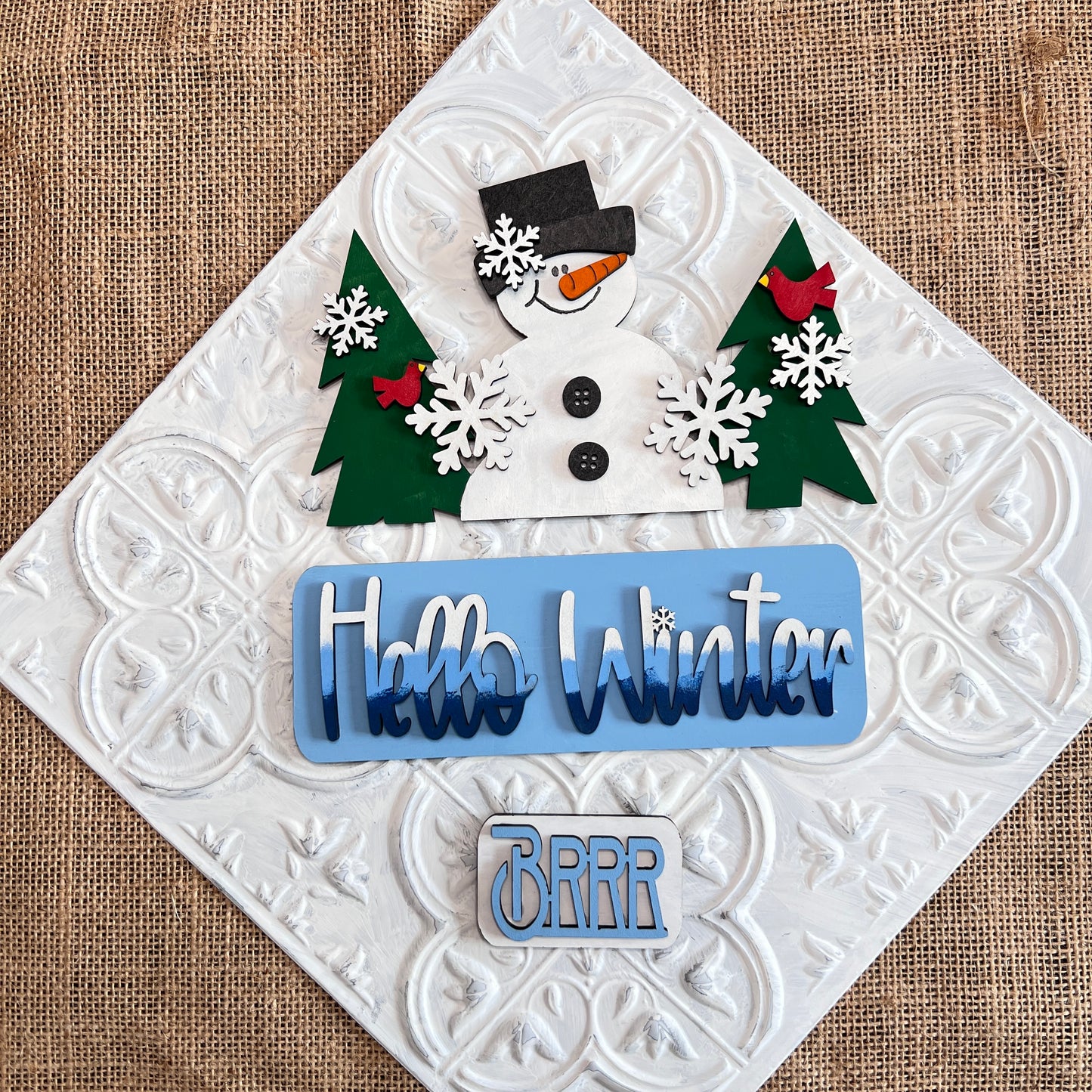 Hello Winter Interchangeable Insert - Painted