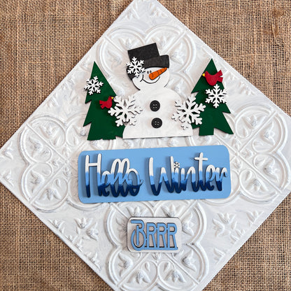 Hello Winter Interchangeable Insert - Painted