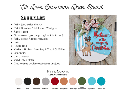 Explore Janet's Craft Corner's "Oh Deer Wall Hanger" DIY Holiday Decor Craft Kit for the ideal Christmas door decoration. This project includes a blue round design featuring a deer and bow, along with everything you need: paint, jingle bells, and ribbons. Discover an array of vibrant paint colors to craft stunning hand-painted home décor.