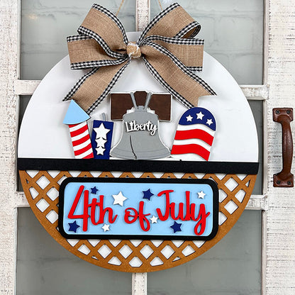 Painted 4th of July Interchangeable insert for on a White Interchangeable Door Hanger