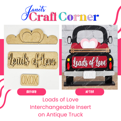 Loads of Love Interchangeable Insert - DIY seasonal home decor craft kit - 1 set of 3 pieces