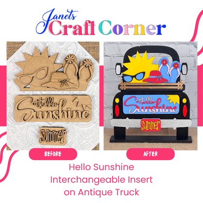 Hello Sunshine Interchangeable Insert - DIY seasonal home decor craft kit - 1 set of 3 pieces