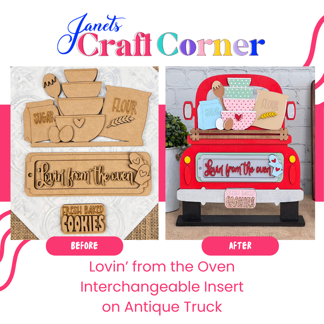 Lovin from the Oven Interchangeable Insert - DIY seasonal home decor craft kit - 1 set of 3 pieces