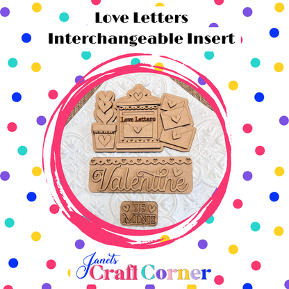 Love Letters Interchangeable Insert - DIY seasonal home decor craft kit - 1 set of 3 pieces