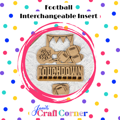 Football Interchangeable Insert - DIY seasonal home decor craft kit - 1 set of 3 pieces