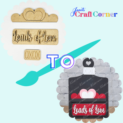 Loads of Love Interchangeable Insert - DIY seasonal home decor craft kit - 1 set of 3 pieces