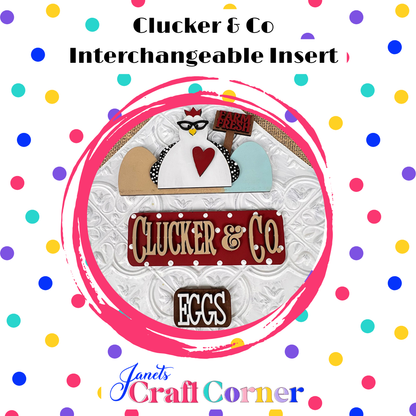 Clucker & Co. Interchangeable Insert - DIY home decor craft kit - 1 set of 3 pieces