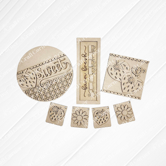 Berry Sweet Decor Set - Summer DIY Craft Kit - Set of 4 Pieces