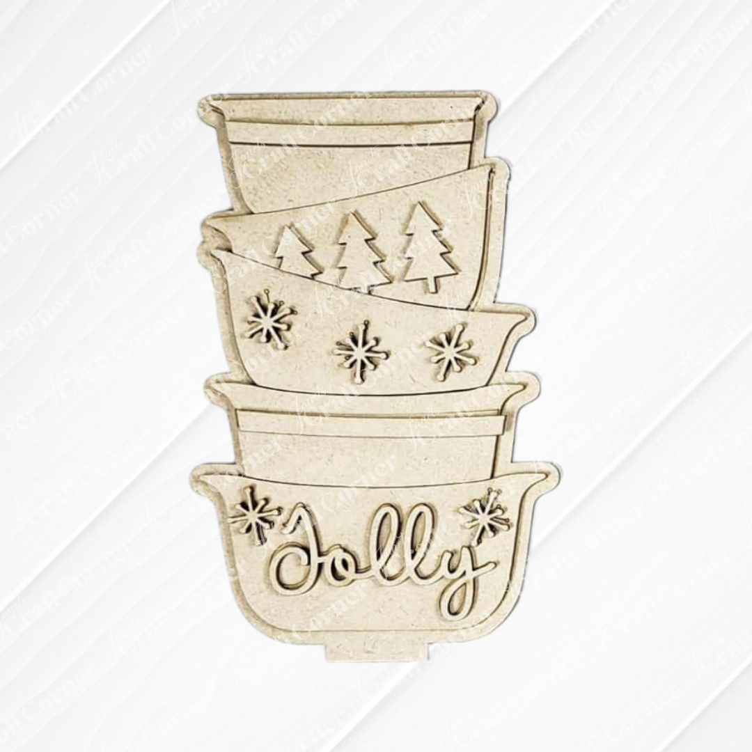 Christmas Baking Mini Shelf Sitters - DIY seasonal home decor craft kit - Set of 1