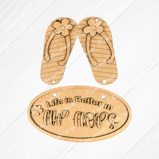 Flip Flops Door Hanger - Summer DIY Craft Kit - 13.5" x 11"