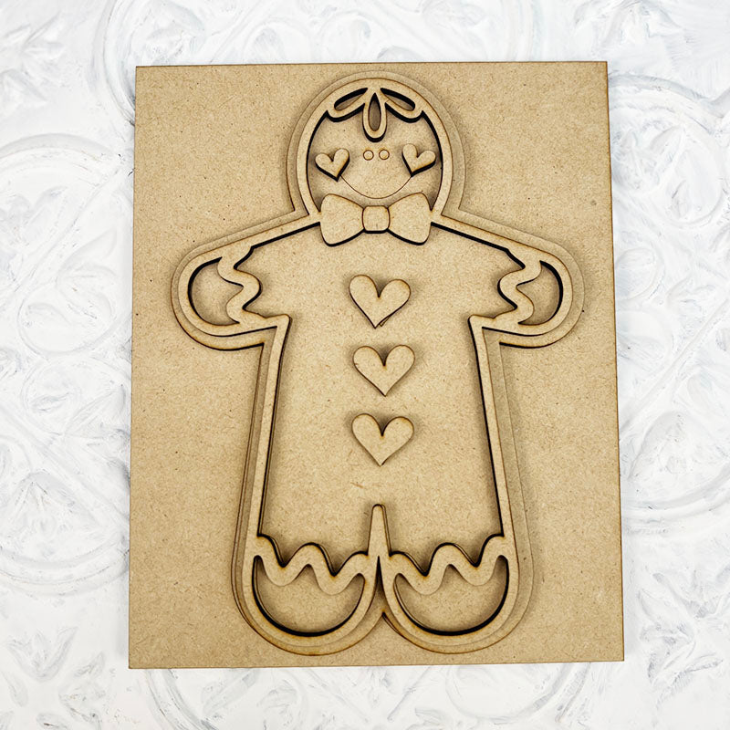 Gingerbread Man Farmhouse Interchangeable Sign DIY craft kit by Janet's Craft Corner