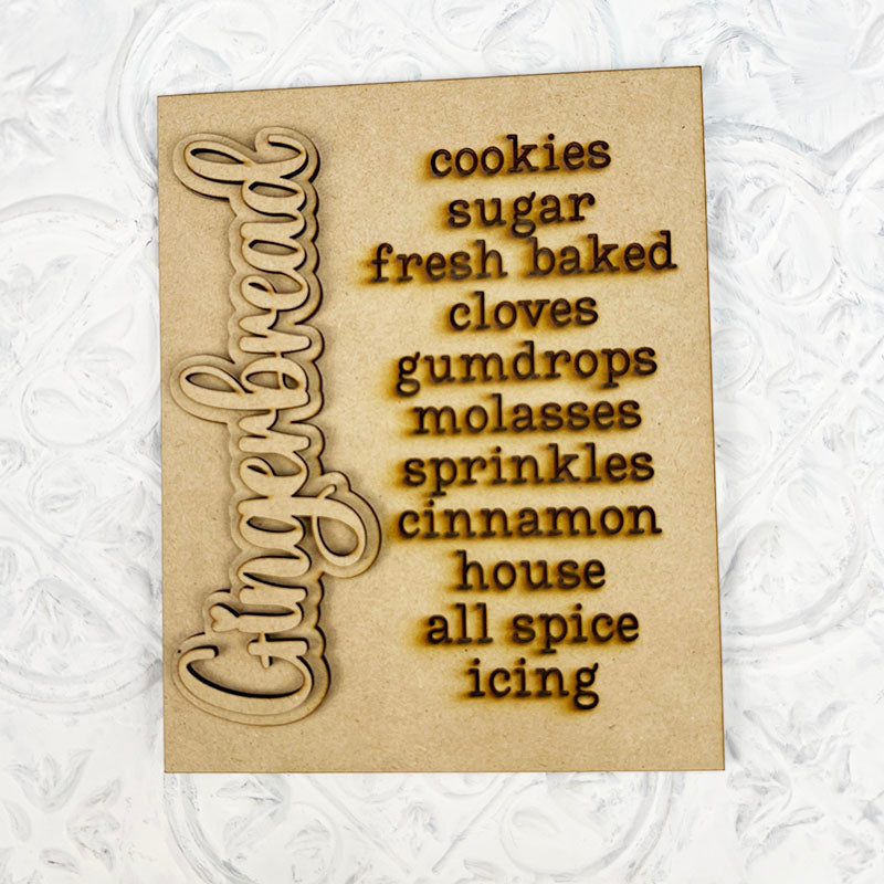 Gingerbread Words Farmhouse Interchangeable Sign DIY craft kit by Janet's Craft Corner