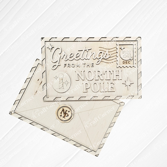 Greetings North Pole Door Hanger - DIY seasonal home decor craft kit - set of 1