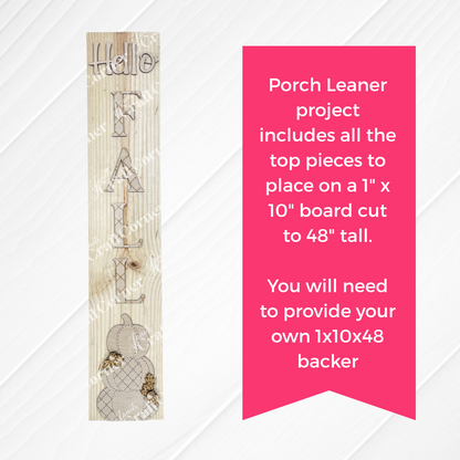 Hello Fall Porch Leaner - DIY seasonal home decor craft kit - set of 1