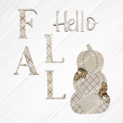 Hello Fall Porch Leaner - DIY seasonal home decor craft kit - set of 1