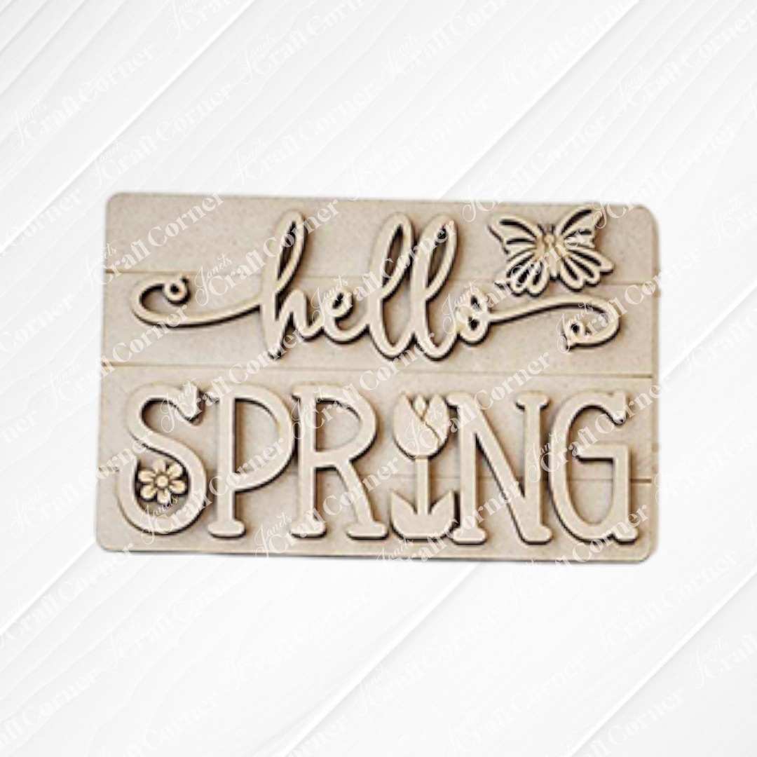 Hello Spring Decor Set - DIY Craft Kit - Set of 5 Pieces
