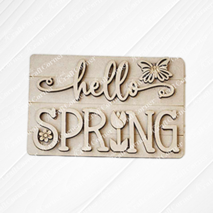 Hello Spring Decor Set - DIY Craft Kit - Set of 5 Pieces
