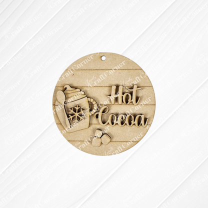 Janet's Craft Corner Hot Cocoa Mini Shelf Sitters is a DIY seasonal home decor craft kit—engraved with “Hot Cocoa” and marshmallows, this cute ornament is perfect for cozy shelf décor or a fun project to personalize your space. Set of 1.