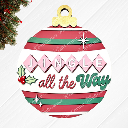 The Jingle All the Way Ornament Wall Hanger by Janet's Craft Corner is a DIY seasonal home decor craft kit—set of 1—ideal for holiday decorating or adding to your festive crafts.