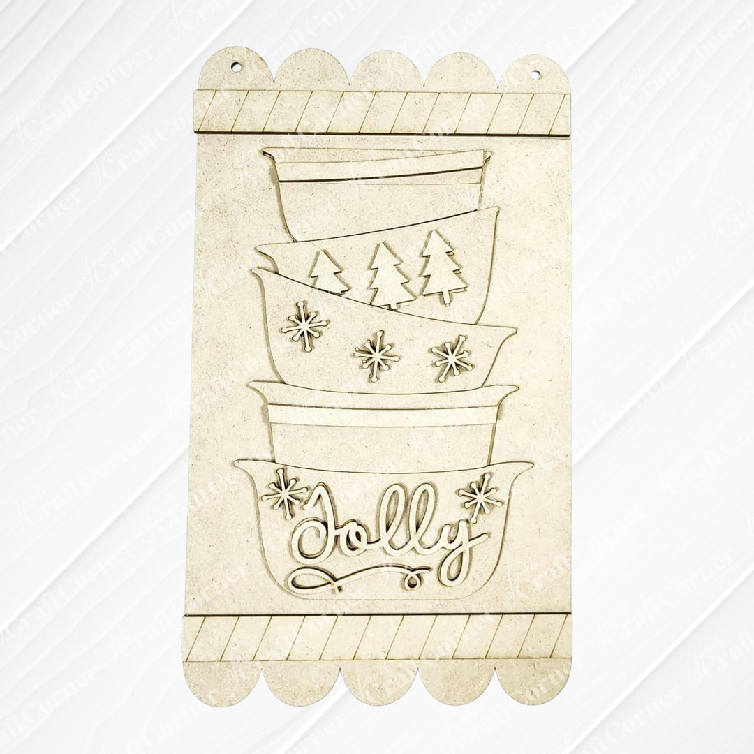 Jolly Bowls Door Hanger - DIY seasonal home decor craft kit - set of 1