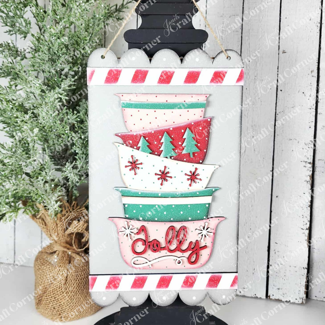 Jolly Bowls Door Hanger - DIY seasonal home decor craft kit - set of 1
