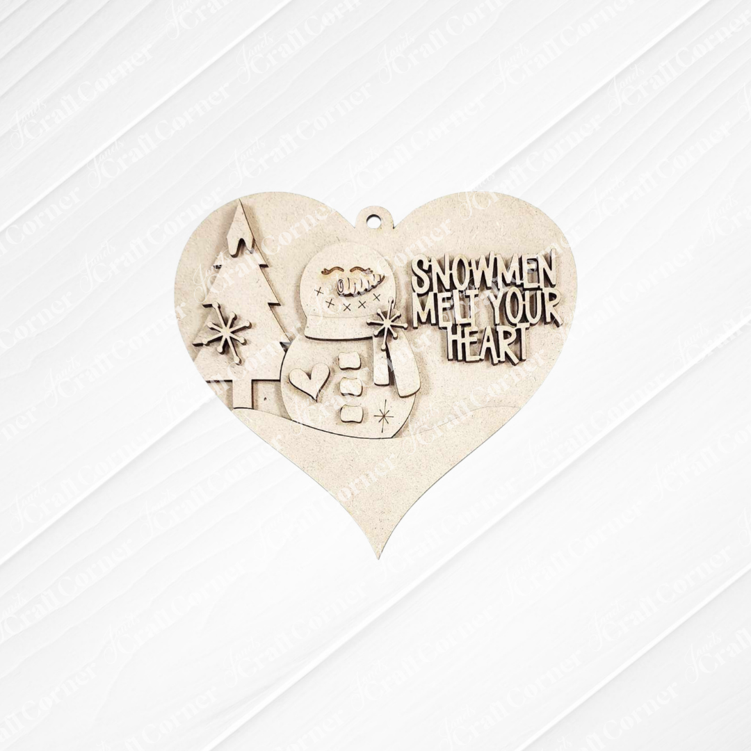 Snowman Ornaments - DIY holiday craft kit - Choice of 6