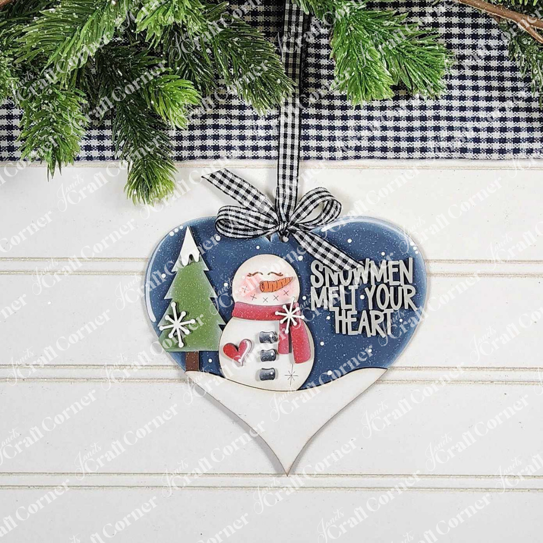 Snowman Ornaments - DIY holiday craft kit - Choice of 6