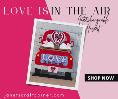 Love is in the Air Interchangeable Insert - DIY seasonal home decor craft kit - 1 set of 3 pieces