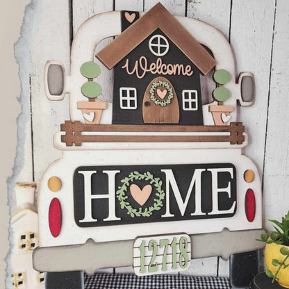 Welcome Home Interchangeable Insert - DIY home decor craft kit - 1 set of 3 pieces