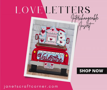 Love Letters Interchangeable Insert - DIY seasonal home decor craft kit - 1 set of 3 pieces