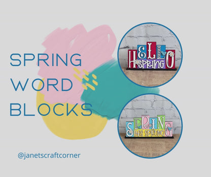 Hello Spring Mini Word Block - DIY seasonal home decor craft kit - Set of 1