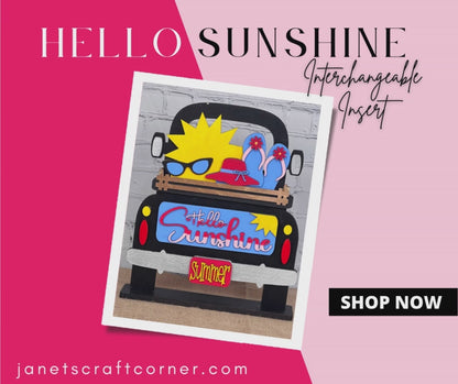 Hello Sunshine Interchangeable Insert - DIY seasonal home decor craft kit - 1 set of 3 pieces