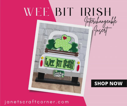 Wee Bit Irish Interchangeable Insert - DIY seasonal home decor craft kit - 1 set of 3 pieces