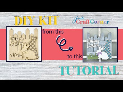 Easter Picket Fence Door Hanger - DIY craft kit - Set of 1