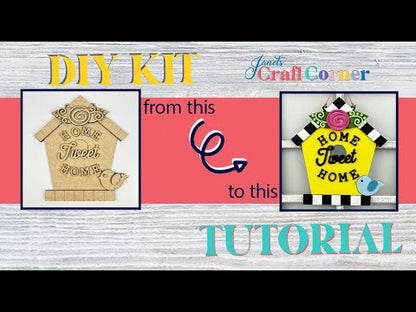 Home Tweet Home Birdhouse Door Hanger - Spring DIY Craft Kit - 10.75" Sign