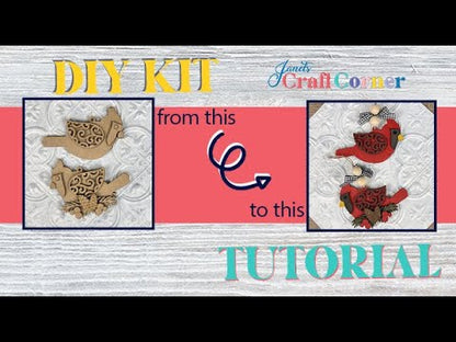 Cardinal Ornament - DIY holiday craft kit - Set of 2