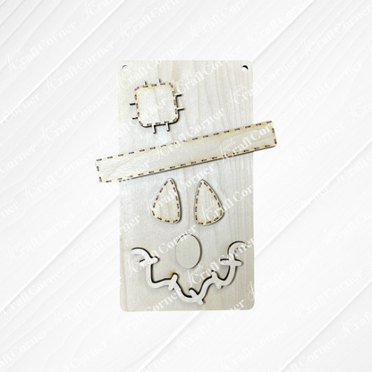 Scarecrow Face Kids Pop-Out - DIY craft kit - Set of 1