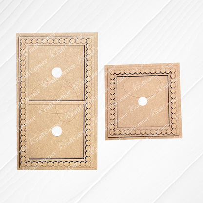 Janet's Craft Corner Bead Trim Swappable Squares Frame—Small (1 or 2 window) rests on a white textured surface; ideal for interchangeable display or as a DIY seasonal home decor craft kit (set of 1).